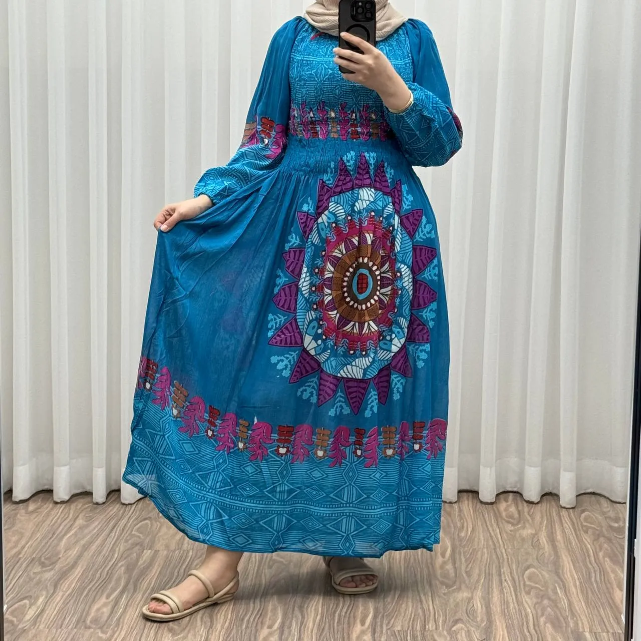 پیراهن وارداتی نخ کریشه مدل خورشید فری سایز تا 52 چهارفصل شیک و راحت سایه نمیندازد