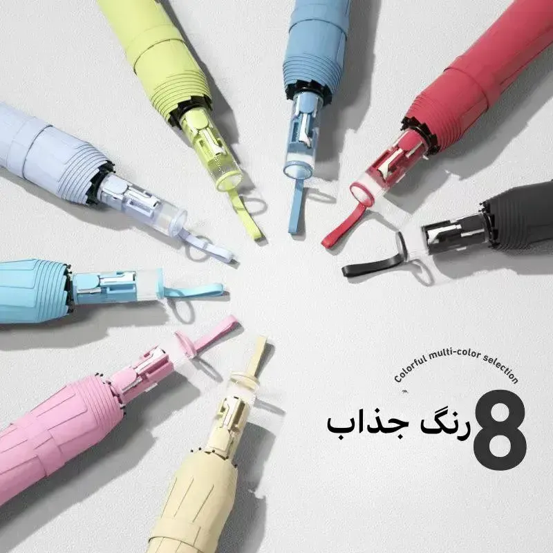 چتر 24 فنر جکدار اتومات ضد باد دسته شفاف دو نفره