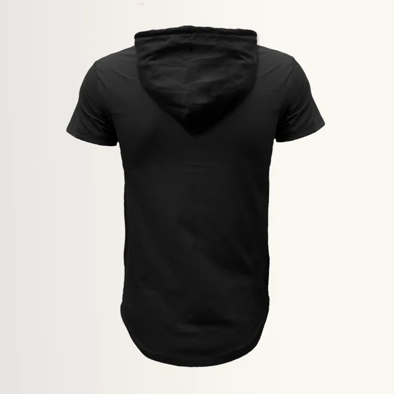 ست تی شرت و شلوار مردانه مدل jus پنبه یکرو نخ آستین کوتاه کلاه دار