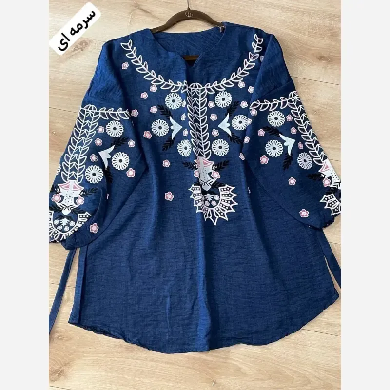 تونیک چاپی رنگی آرامش جنس شانتون درجه یک فری سایز