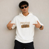 تی شرت مردانه کلاه دار پنبه ای طرح حروف مدل positive