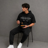 تی شرت مردانه کلاه دار پنبه ای طرح حروف مدل brokline