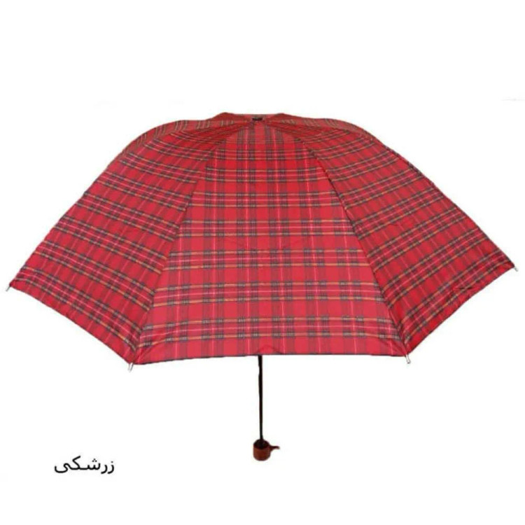 چتر چهار خانه تاشو ضد باد سبک و کمجا پارچه ضد آب مناسب باران و آفتاب زنانه و مردانه