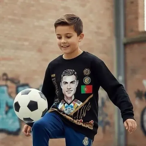 بلوز دورس پسرانه طرح رونالدو سایز 10 تا 12 سال